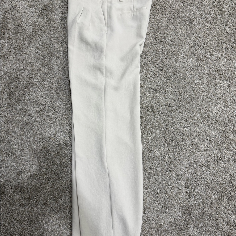 Aritzia Women's Cream Straight-Leg Trousers